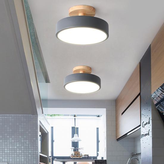 Потолочный светильник заподлицо с деревянным зерном, современный минималистский элегантный супер яркий светильник для гостиной, спальни, круглый светильник, украшение для дома