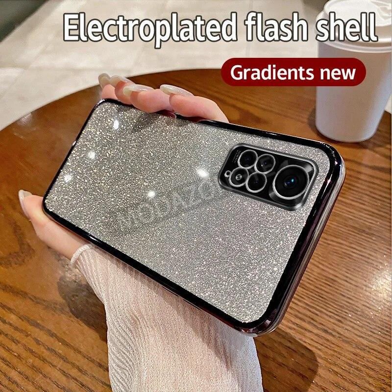 For Redmi Note 11S Case Electroplating Soft Glitter TPU Cell Phone Back Cover Redmi Note 11 4G Phone Casing For Girl Woman