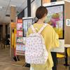 Japanese Simple Floral Mori Junior and Senior High School Students Shoulder Bag Leisure Joker Bag Fresh and Large Capacity College Backpack.