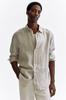 Рубашка HM Linen Regular Fit светло-бежевого цвета