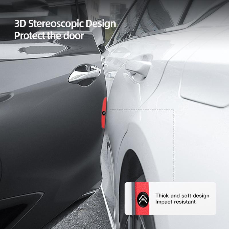 FRPM6 4Pcs Car Anti-Collision Strip Bumper Buffer Stickers For Citroen C3 C5 AIRCROSS C5X C4 Cactus e-C4 X e-C3 Berlingo C-Elysee C1