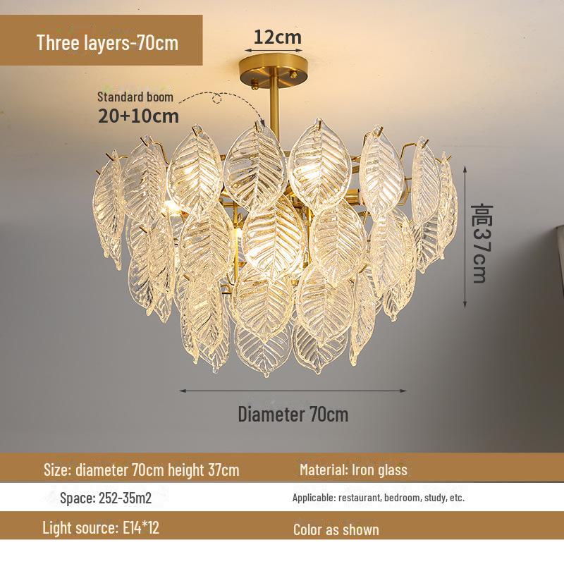 European Style Glass Chandelier for Luxury Living Room or Bedroom Decor