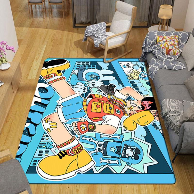 Happy Boy illustration Rug Floor Mat for Living Room or Bedroom Soft and Comfortable Carpet a Gift for Birthday and Holiday.MFF0918291