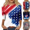 3/4 Sleeve Shirts For Women Cute Tops Graphic Tees Blouses Casual Plus Size Basic Tops Pullover
