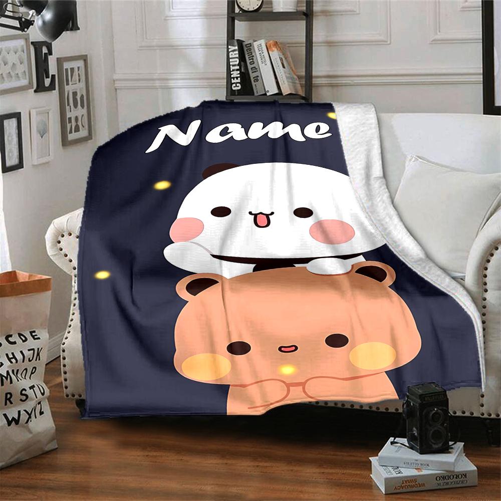 Customiz Name Personality Bubu Dudu (3) Blanket Soft &Warm Sofa Office Bed Travel Lunch Break Blanket, Gift Suitable for All Seasons