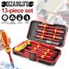 13pcs 1000V Electrician Repair Tools Kit Changeable Insulated Screwdrivers Set CR-V Magnetic Square Phillips Slotted Torx Bits