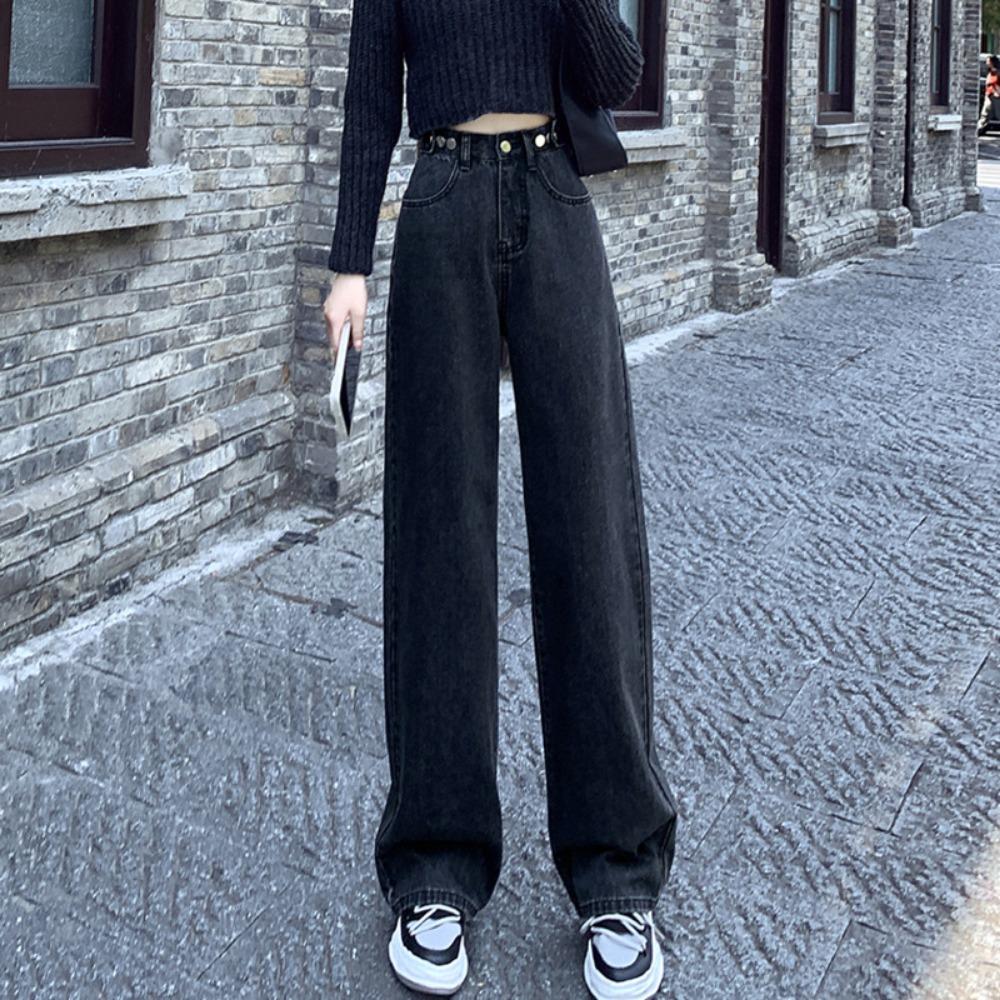 Straight Jeans Women's Autumn and Winter 2025 New Fashion High Waist Wide Leg Pants Small Slim Loose Pants