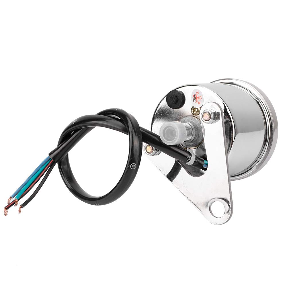 Akozon Тахометр Мотоциклетный ЖК-метр Тахометр Датчик Одометр Спидометр 0-199 км/ч (Серебряное покрытие)