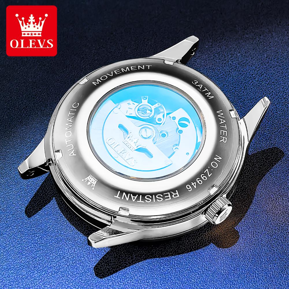 OLEVS Brand Watch Double Calendar Men's Watch Night Light Waterproof Belt Automatic Mechanical Watch 9946