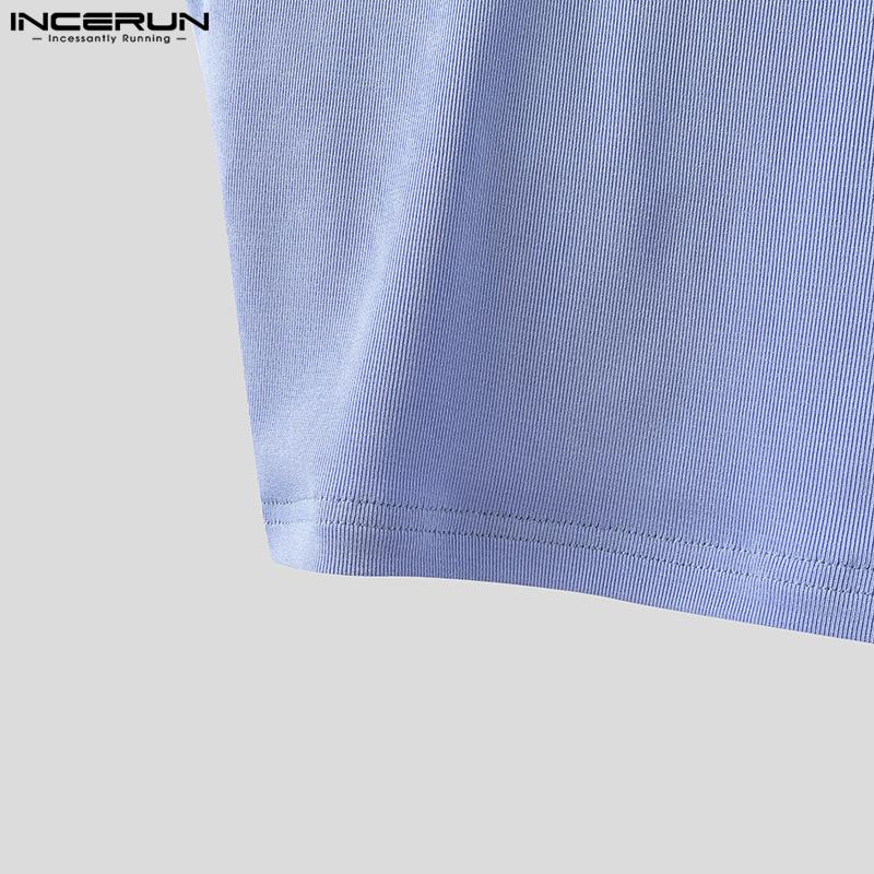 INCERUN Мужские майки без рукавов с глубоким V-образным вырезом, летние, с перекрещивающимися спереди жилетками