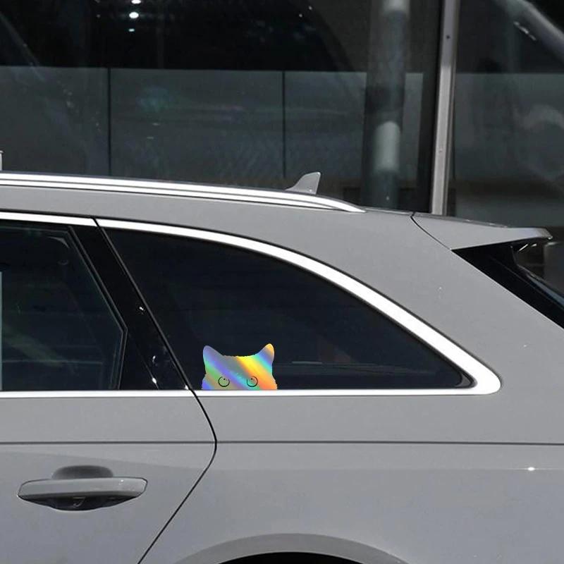 15*9 см милые автомобильные наклейки аксессуары бедный кот ворует с большими глазами часы виниловый чехол для стайлинга автомобиля водонепроницаемый