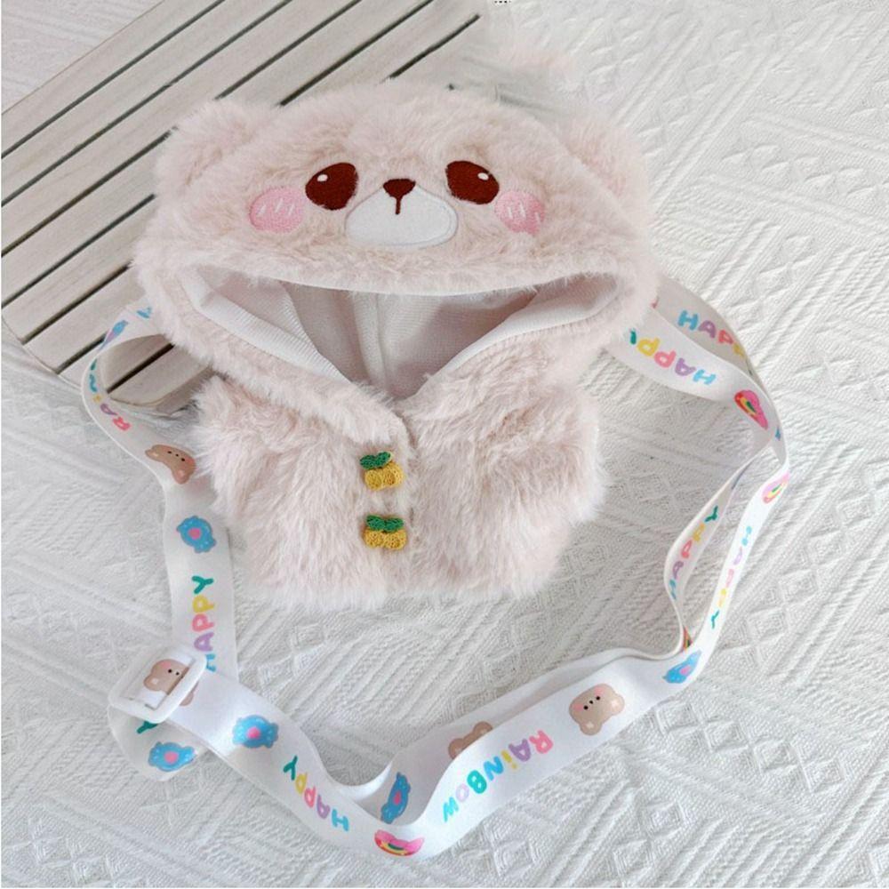 Мини-кукольная одежда, обувь, комбинезоны с милым медведем, сумки, новые пушистые толстовки с капюшоном, 20 см, хлопковые набивные куклы
