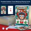 1 Set Mahjong Playing Card with Dice Chinese Waterproof Traditional Opera Print Paper Portable Mini Mah Jongg