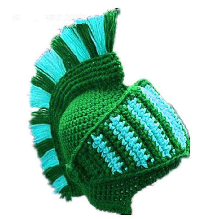 Crochet Knit Beanie Hat Roman Cosplay Gladiator Knight Helmet Windproof Mask Cap