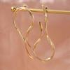 Alloy Dangle Earrings Gold Silver Color Metal Earrings Charm Asymmetric Line Earrings  For Women