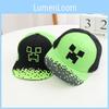 Minecraft Pattern Kids Cotton Baseball Cap With Flat Brim Sunshade For Outdoor