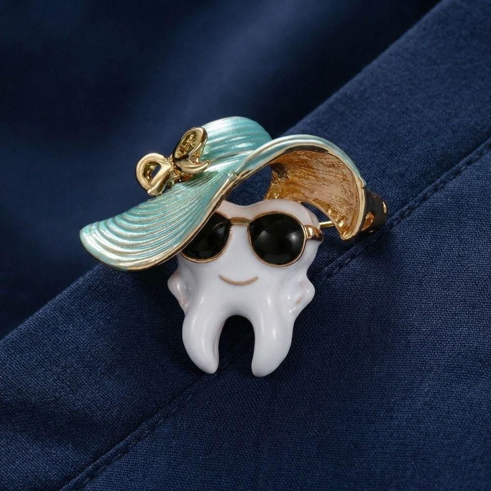 Cartoon Cool Tooth Brooch Zinc Zinc Zinc Alloy Hat Teeth Brooch Fashion Clothing Corsage  Banquet Party