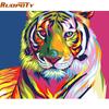 Diy Frame Colorful Tiger DIY Painting By Numbers Animals Calligraphy Painting Modern Wall Art Canvas For Home Decors Art