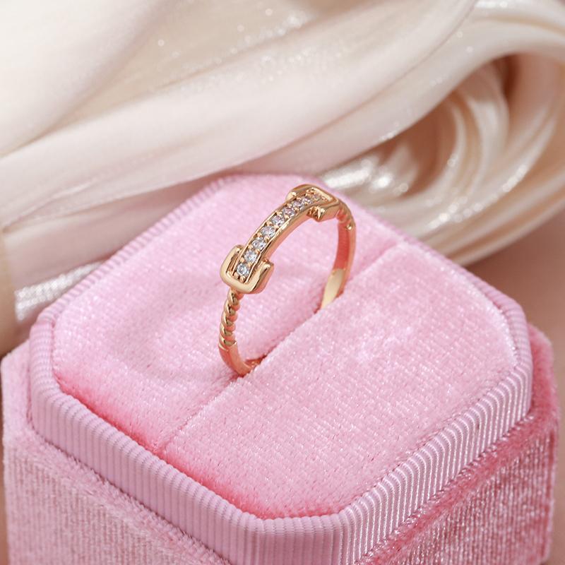 Kinel Современные модные женские кольца цвета розового золота с цирконом