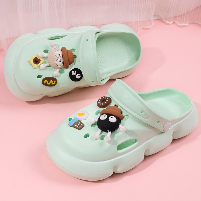 Летние женские сандалии: Удобный мультяшный дизайн, визуально увеличивающий рост, стиль ленивого пляжа для отдыха.