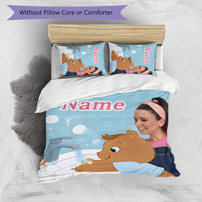 3pcs Ms Rachel3 Cover Set - Personalized Name, HD Printed Bedding with 1 Cover and 2 Pillowcases - Perfect for Home Decor, Easy Care