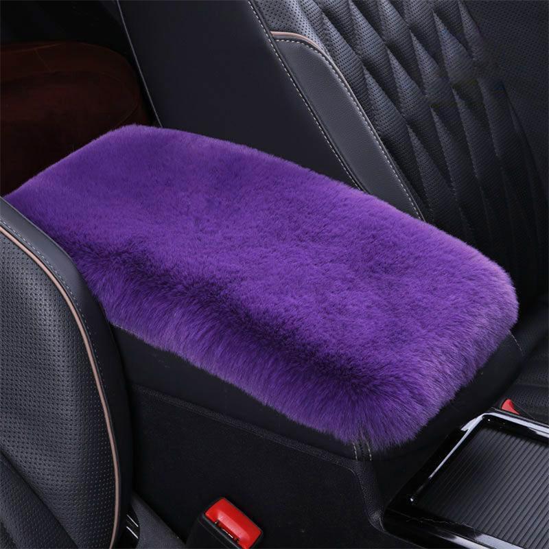 Winter Warm Furry Non-Slip Car Armrest Box Mat Universal Auto Trunk Center Console Protective Pad Trim Universal Interior Accessories