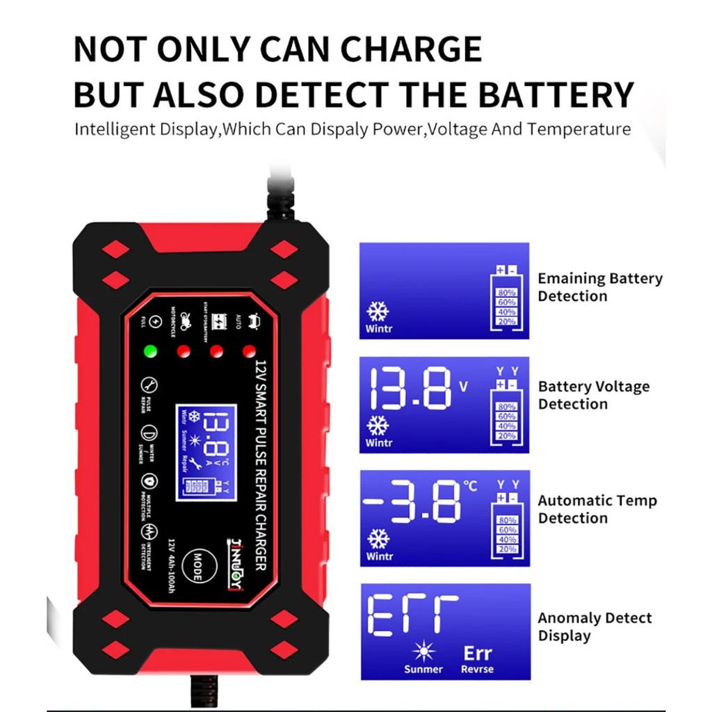 6A 12V автомобильное зарядное устройство для аккумулятора импульсный ремонт ЖК-дисплей умная быстрая зарядка AGM Deep Cycle GEL свинцово-кислотное зарядное устройство для автомобиля мотоцикла