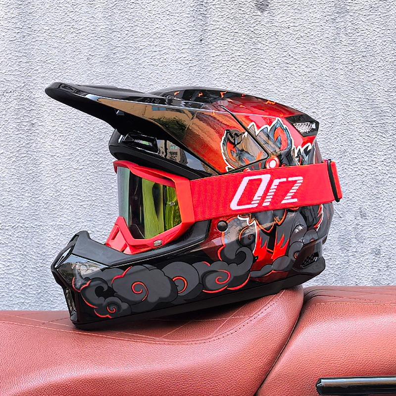 Orz Off-Road Helmets Kids Teens Electric Bike Helmets Men and Women Rally Helmets Mountain Bike Riding Downhill