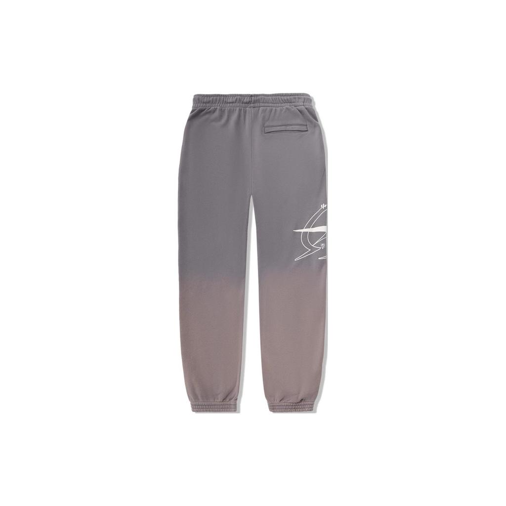 Li Ning Reignite Series Letter Print Cuffs Loose Knit Sports Брюки унисекс Брюки дымчато-серые AKLU241-3