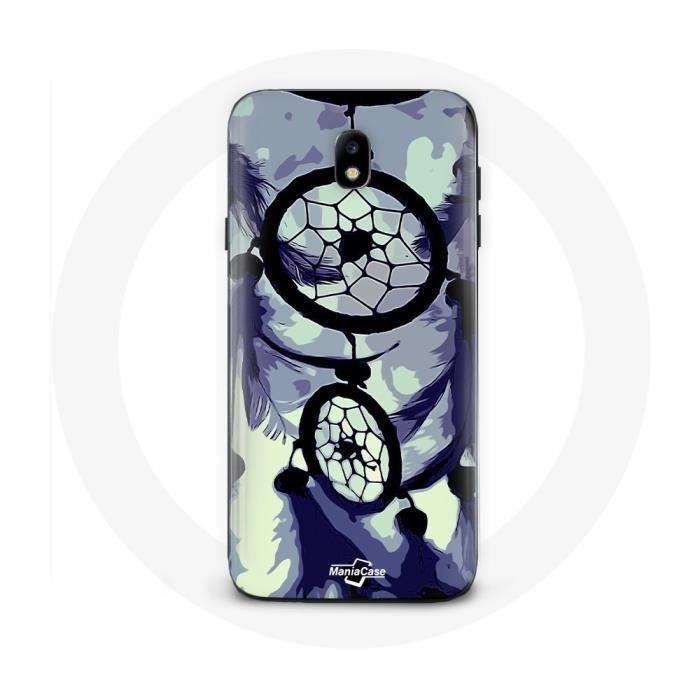Coque pour samsung galaxy J5 2017 Attrape Rêve violet gris et Noir