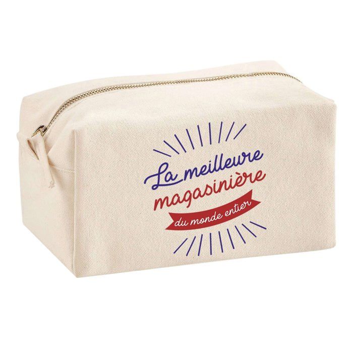Trousse multifonction Magasinière Meilleure du Monde Cadeau Collègue Départ Retraite Idée | Trousse Scolaire Fournitures Bureau