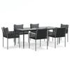 VidaXL 7-piece Garden Dining Set Cushions Wicker Steel, Dining Set, Outdoor Dining Set, 3187063