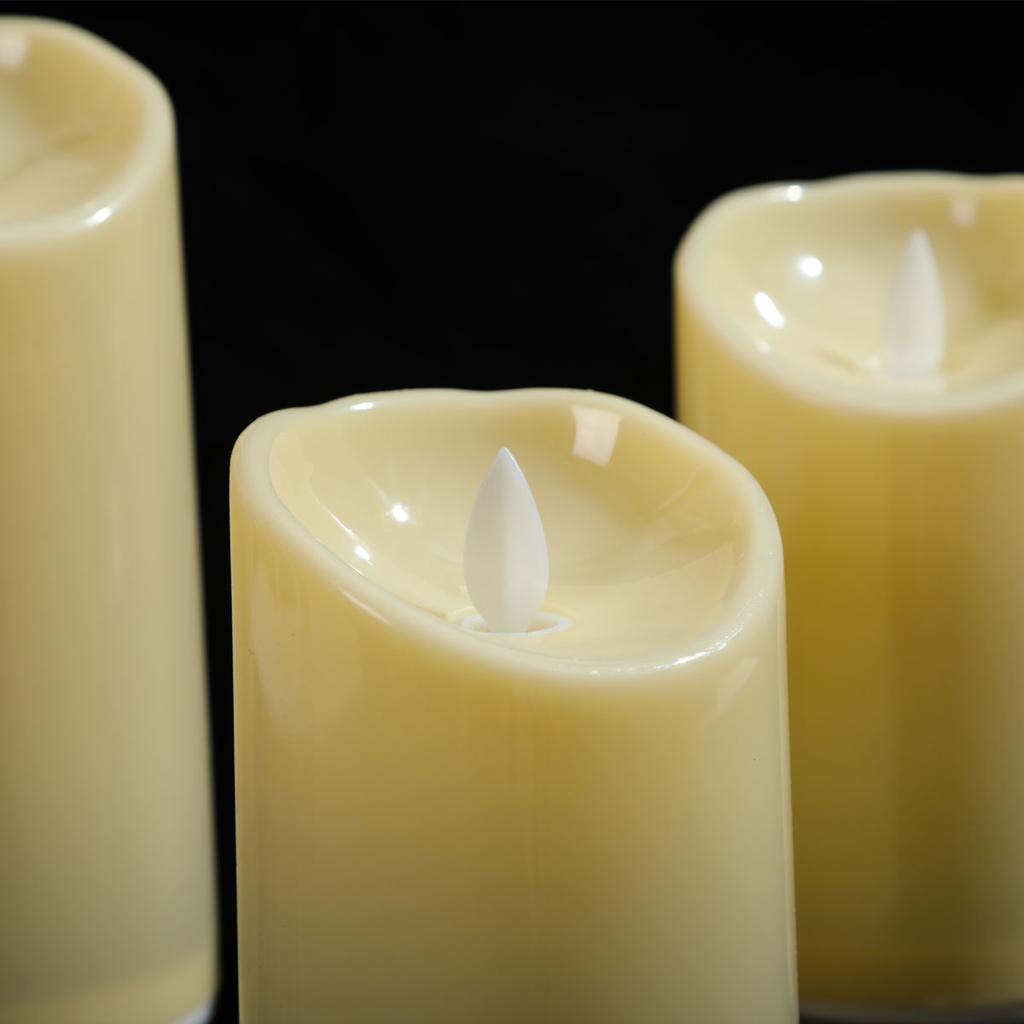 1/3 Pieces Flameless USB Moving Wick Candles With Remote,Rechargeable Plastic Wedding Dancing Flame Decorative Candles