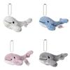 Kawaii Plush Stuffed Whale Keychain Cute Marine Organism Keyring Cetacean Pendant  Bag Hanging