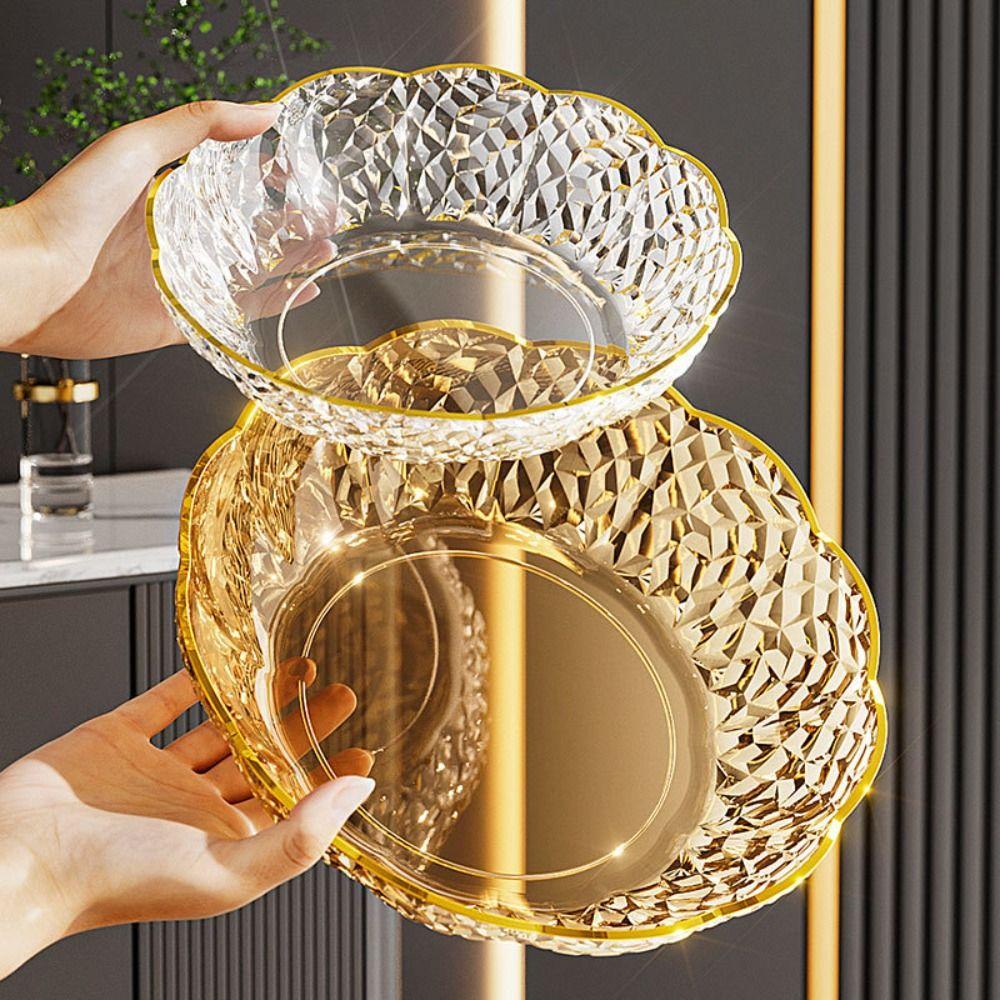 Поднос для десертного салата в форме цветка Прозрачная тарелка для закусок Изысканная фруктовая тарелка Гостиная