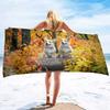 Corgi Series Seaside Vacation Beach Towel Swimming Bath Towel Microfiber Sports Towel