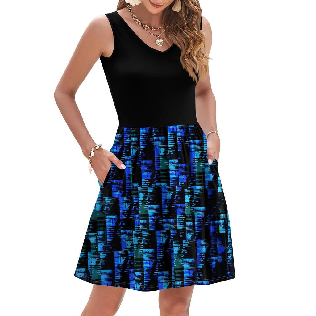 Женские летние платья без рукавов повседневные свободные летние платья на пуговицах с карманами