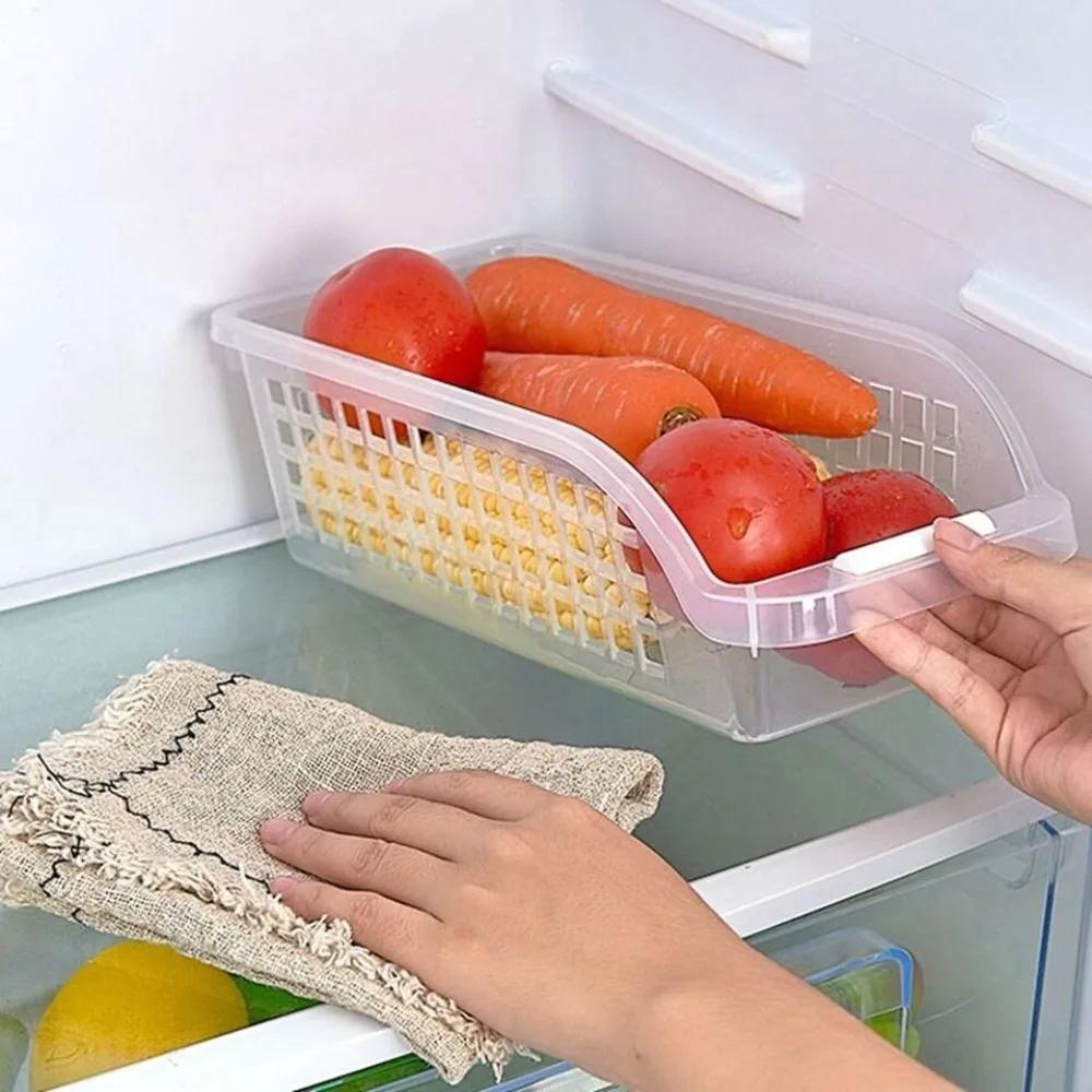 Plastic Fridge Storage Box Transparent Refrigerator Organizer Kitchen Portable