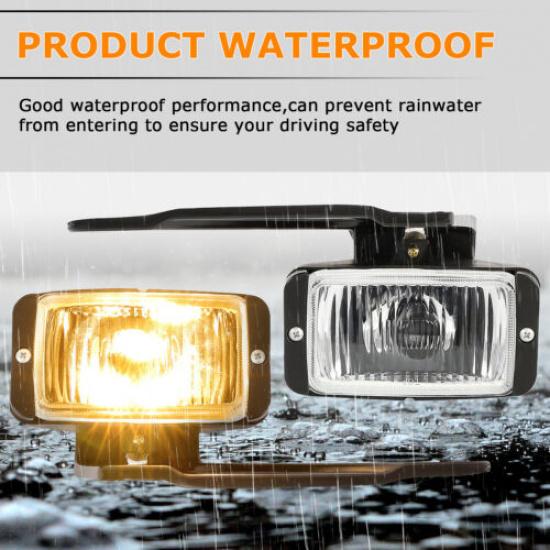 1988-2000 Chevy GMC C/K 1500 Bumper Fog Lights Driving Lamp | Clear | H3 | 55W | 2 Bulbs | Halogen | Front | Chrome | 12V | Left+Right
