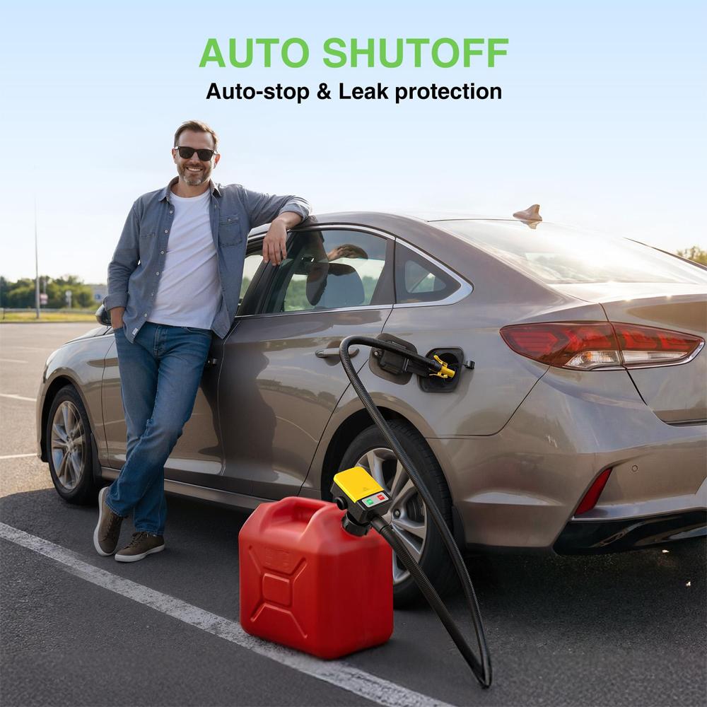 Taskstar Electric Suction Fuel Pump Auto-stop Sensor Leak Protection 51"Hose Gasoline Diesel Electric Fuel Transfer Oil Pump
