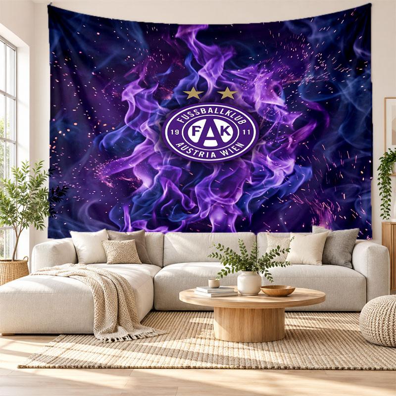 Austria Wien FC Wall Tapestry, Soft Fabric Wall Hanging, Decorative Backdrop For Bedroom Home Wall Art