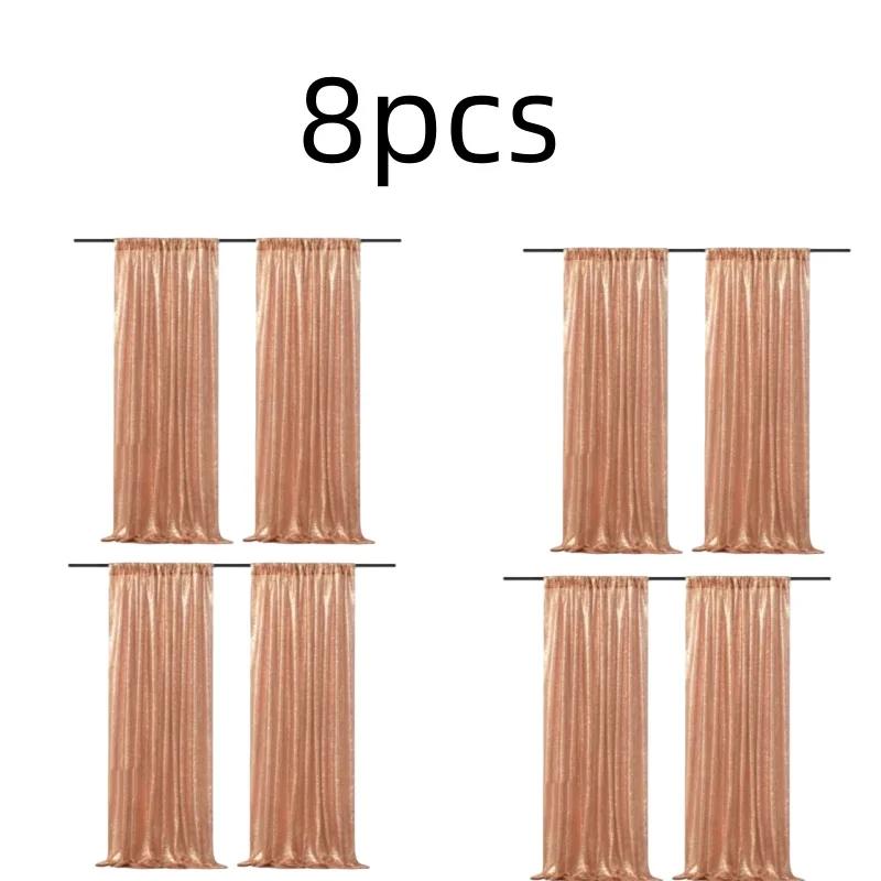 Золотистые/Серебристые Шторки-Фон из Пайеток, 2 Панели - Шторки из Пайеток 2 фута x 8 футов для Вечеринки Свадьбы Фон с Пайетками Сценические Украшения