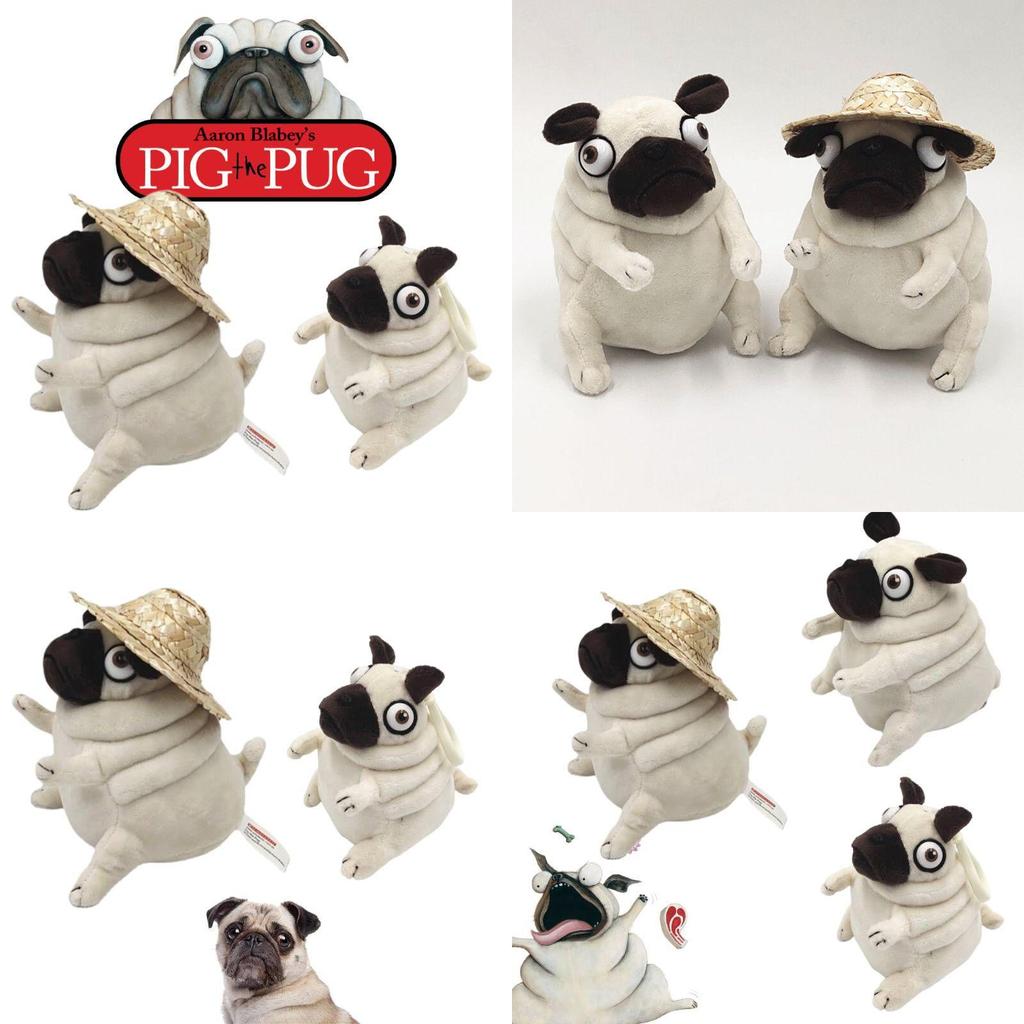 Красивая свинья собака мопс в шляпе плюшевая игрушка