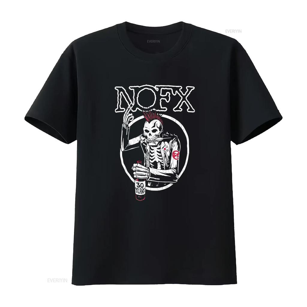 NOFX 30-летие Панк-рок Череп Мужская футболка Большой размер винтажная Стиранная Дышащая с принтом Стильная мода homme