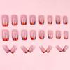 24 шт. Простой розовый с красочным рисунком, небольшой свежий и сладкий ветер, французские короткие накладные ногти, ношение доспехов