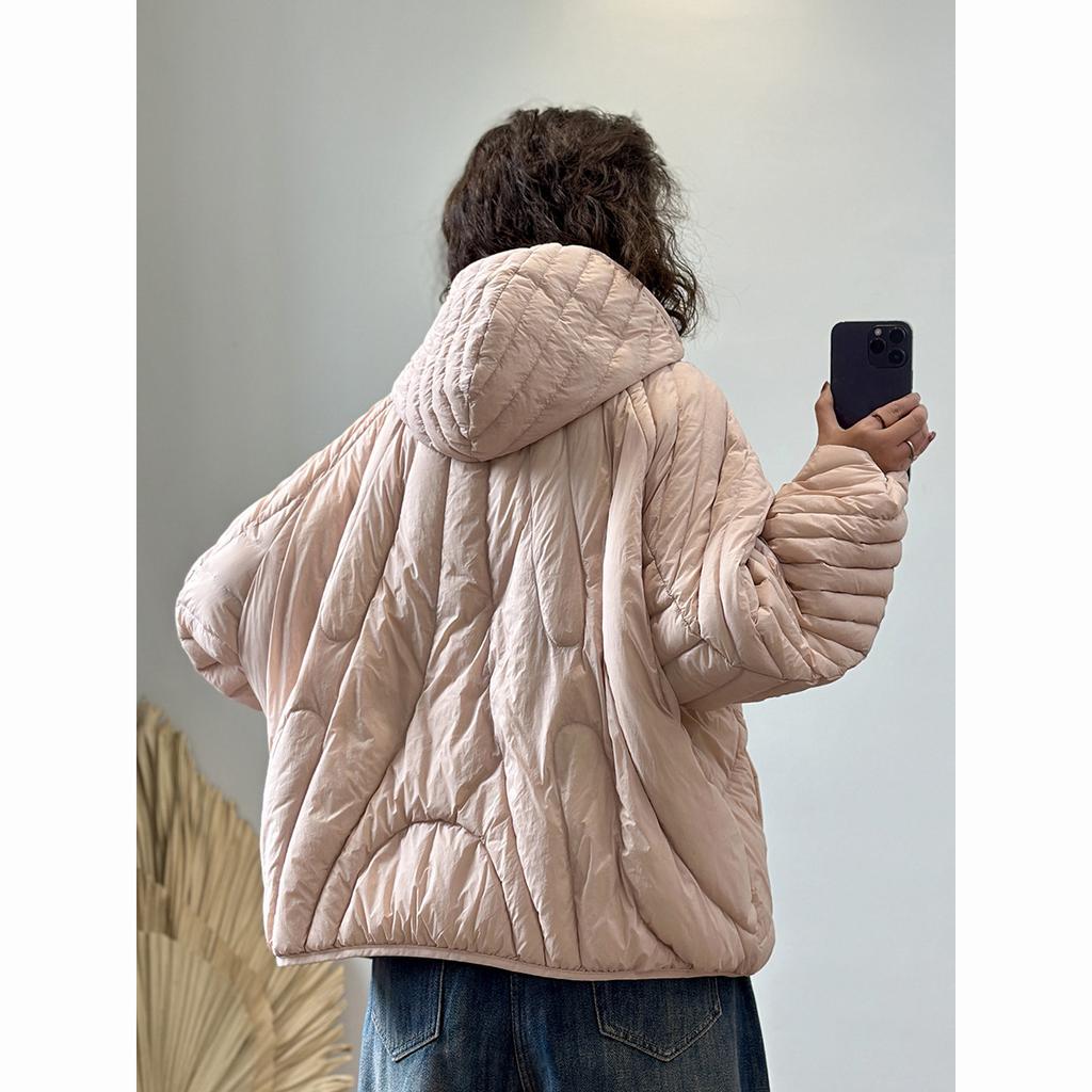 Autumn Winter Women Oversized Puffer Jacket Short White Duck Down Coat Hooded Warm Parkas Outwear