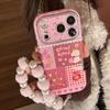 Позолоченный чехол-шнурок из розовой кожи для iPhone 13/14/15/16 Pro Max/17 с дизайном маленькой лошадки