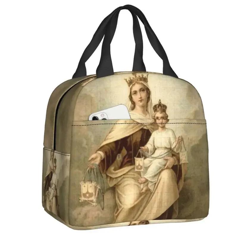 Сумка-холодильник с изображением Девы Марии для кемпинга, католическая, термоизолированная, для ланча, бенто-бокс, контейнер для еды для женщин и детей, сумки-тоут