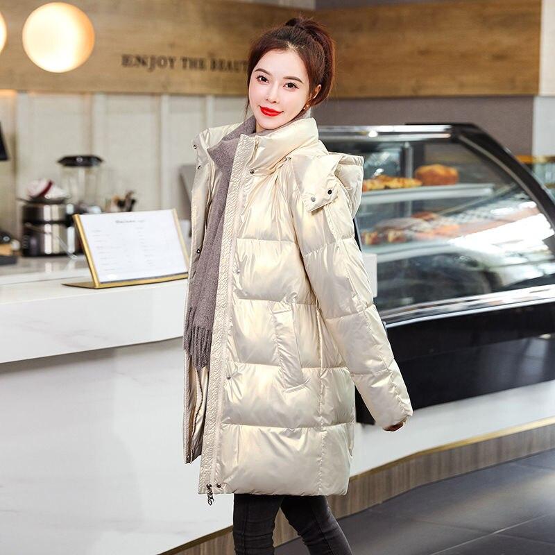 Осенне-зимняя длинная утепленная новая куртка с хлопковой подкладкой для лица с капюшоном