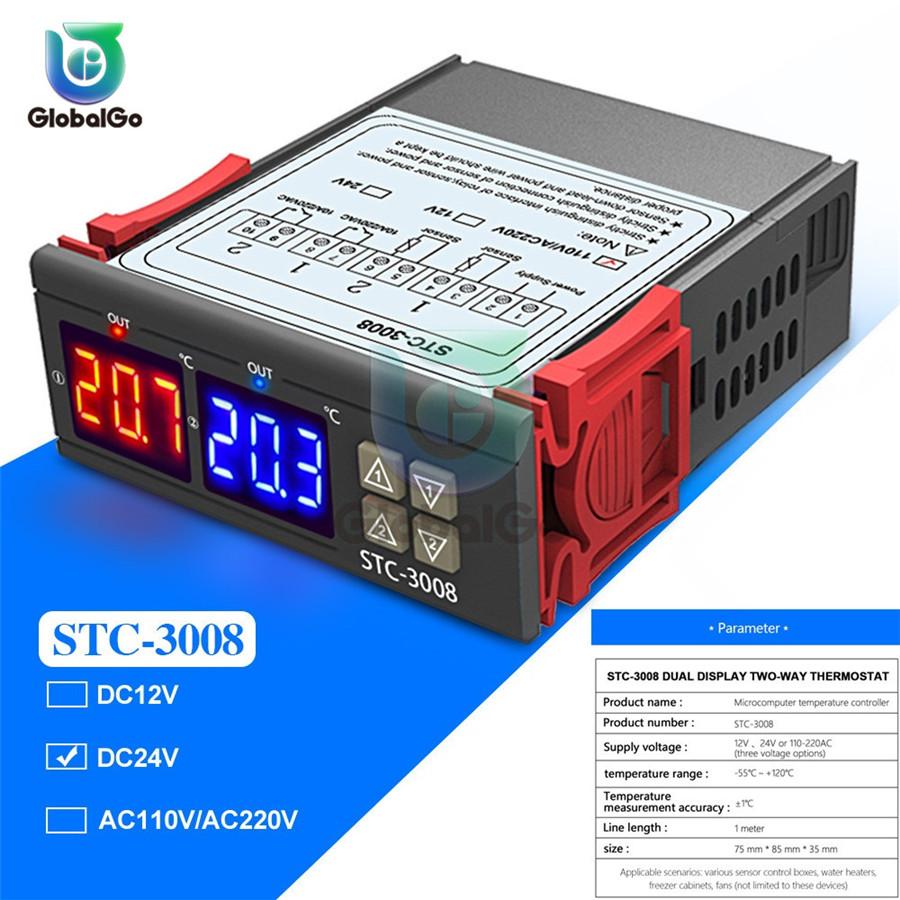 STC-1000 3000 3008 Digital LED Temperature Controller Temperature Sensor Relay Heating Thermoregulator Cooling Heater Thermostat